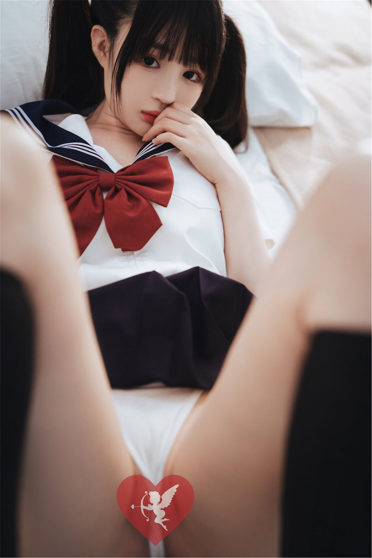 Xgyw.Net_网络美女桜井宁宁双马尾JK主题私房床上半脱性感学生制服露白色内衣诱惑写真65P