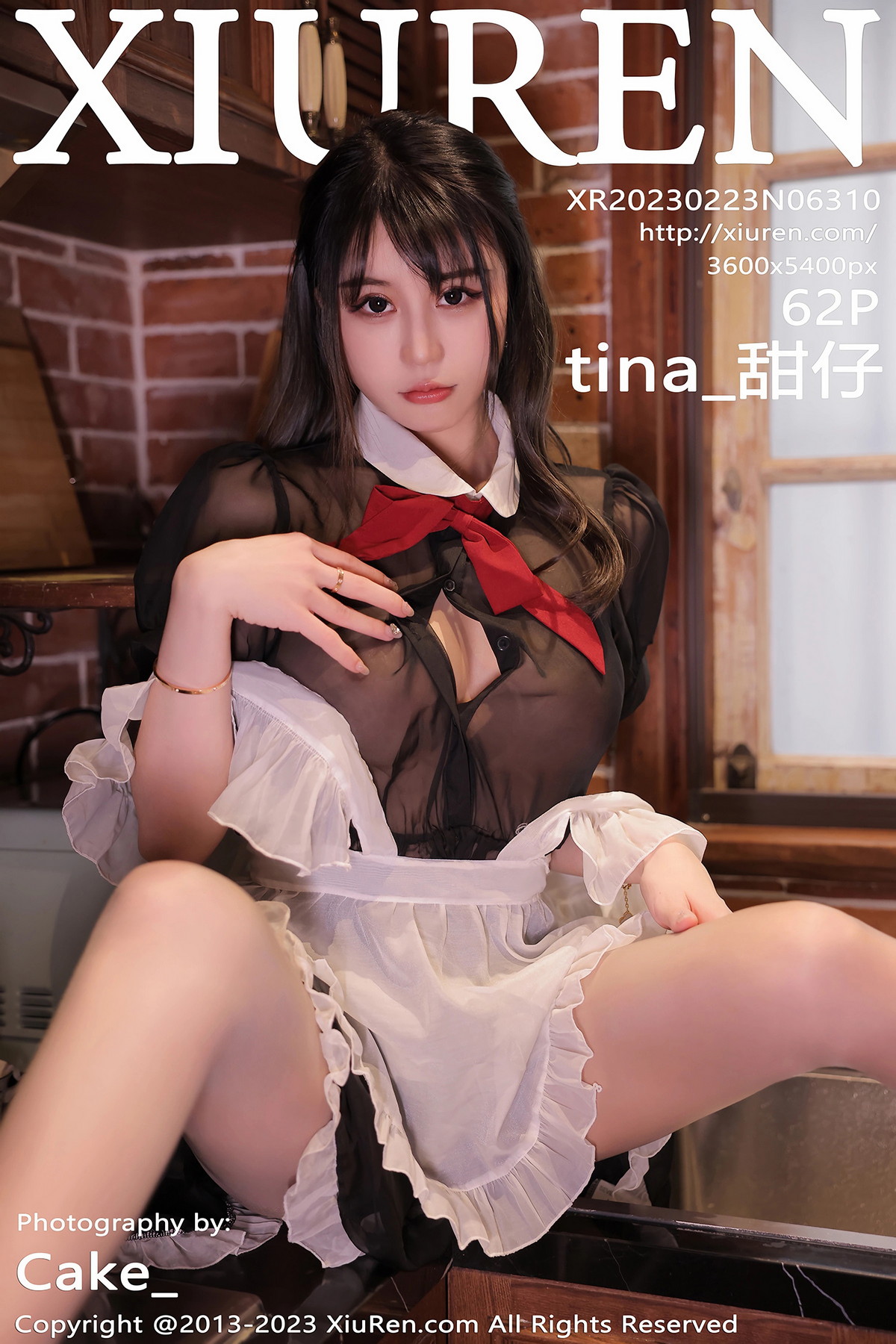 Xgyw.Net_XiuRen第6310期_模特tina_甜仔性感真空女仆装配超薄灰丝袜秀凹凸身材诱惑写真62P