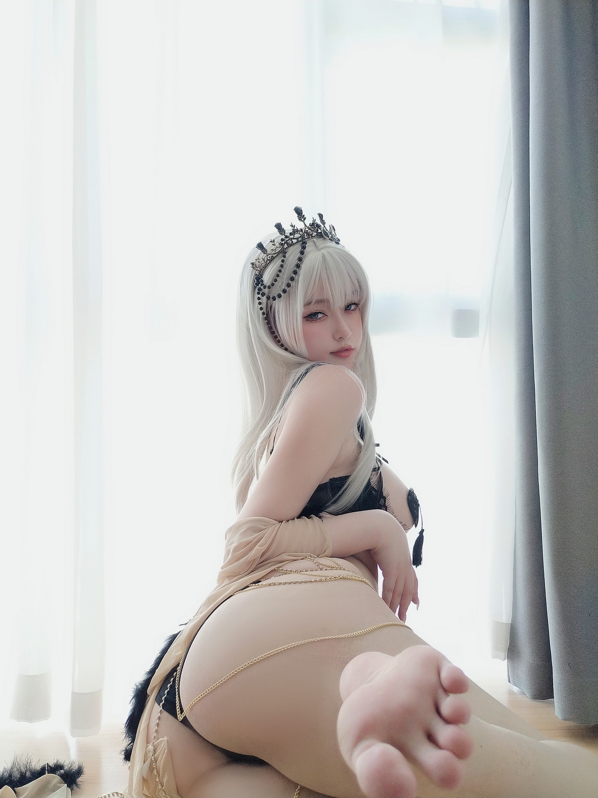 Xgyw.Net_Coser妹子女主K黑双子主题性感黑色情趣服饰露傲人豪乳血滴子遮点诱惑写真70P