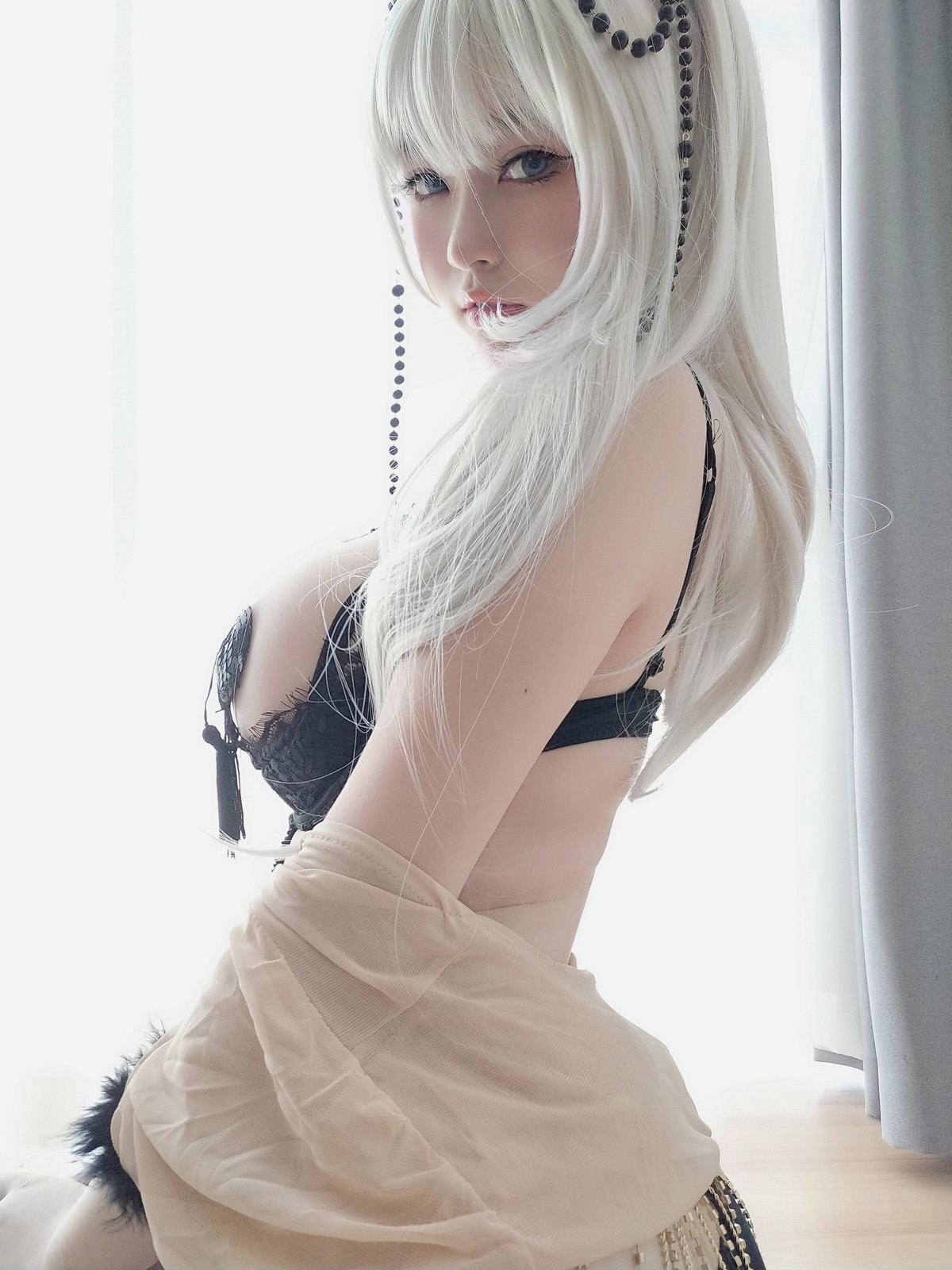 Xgyw.Net_Coser妹子女主K黑双子主题性感黑色情趣服饰露傲人豪乳血滴子遮点诱惑写真70P