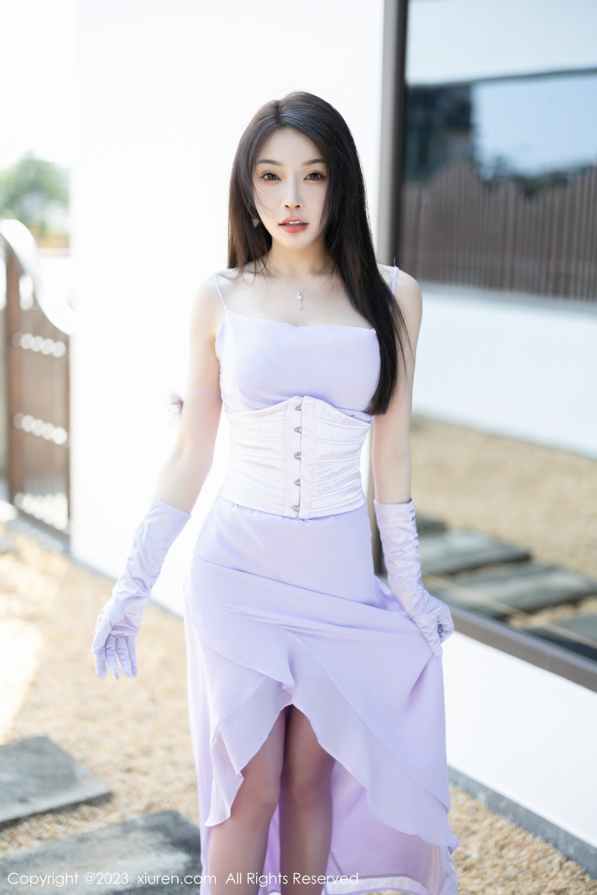 Xgyw.Net_XiuRen第6324期_女神徐莉芝Booty淡紫色连衣长裙 淡蓝色网格内衣惹火诱惑写真81P