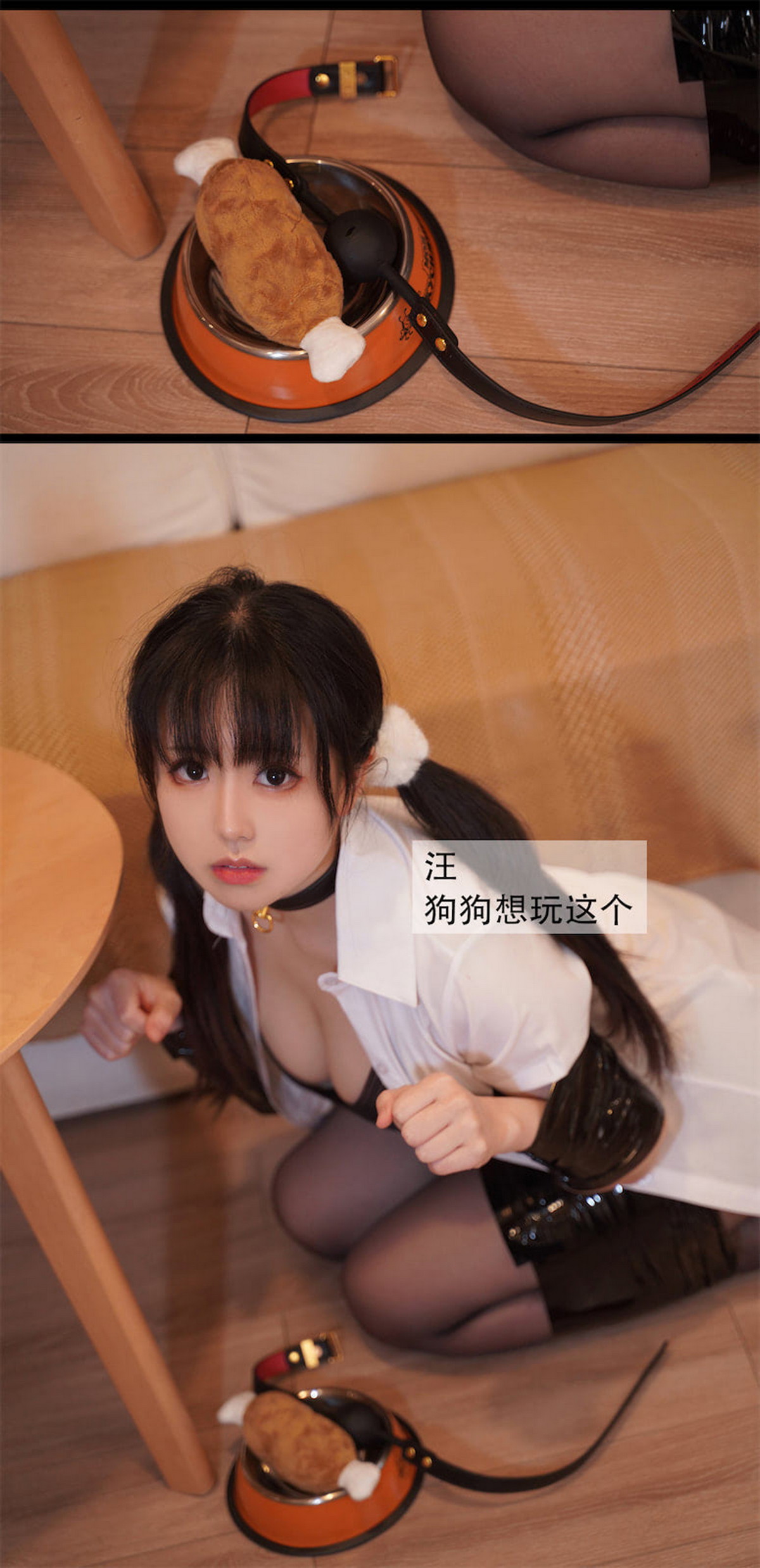 Xgyw.Net_微博美少女虎森森狗狗剧情主题半脱白衬衣露性感黑色内衣秀丰满身材诱惑写真95P