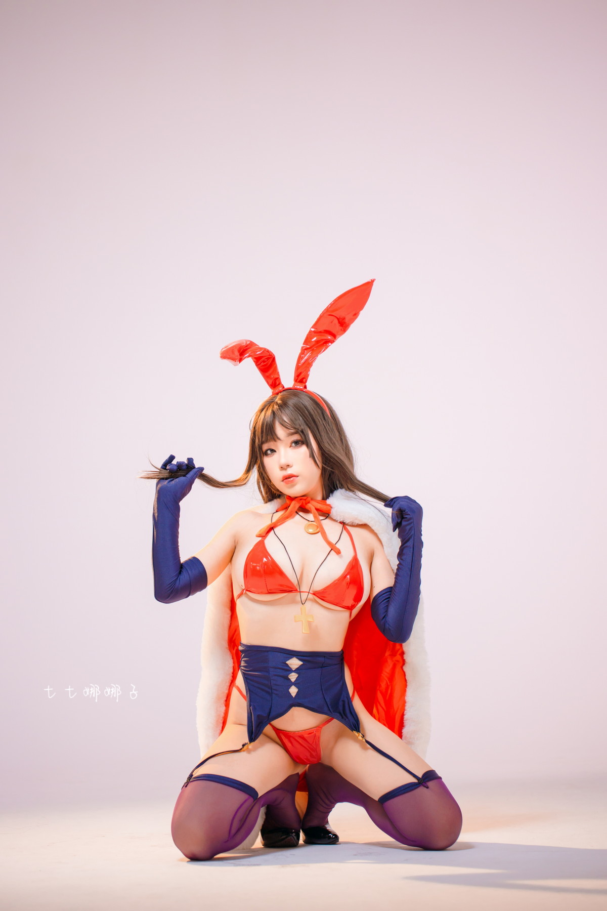 Xgyw.Net_Coser美女七七娜娜子圣诞魔太郎主题私房性感红色皮质内衣秀完美身材诱惑写真23P