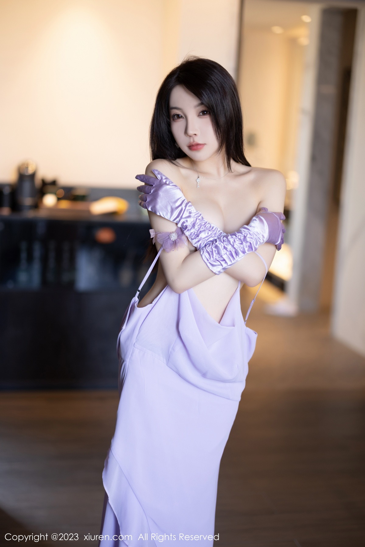 Xgyw.Net_XiuRen第6324期_女神徐莉芝Booty淡紫色连衣长裙 淡蓝色网格内衣惹火诱惑写真81P