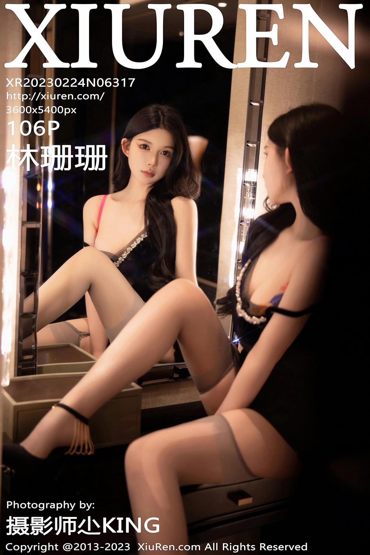 Xgyw.Net_XiuRen第6317期_模特林珊珊黑色吊带短裙露轻透花色蕾丝情趣内衣撩人诱惑写真105P