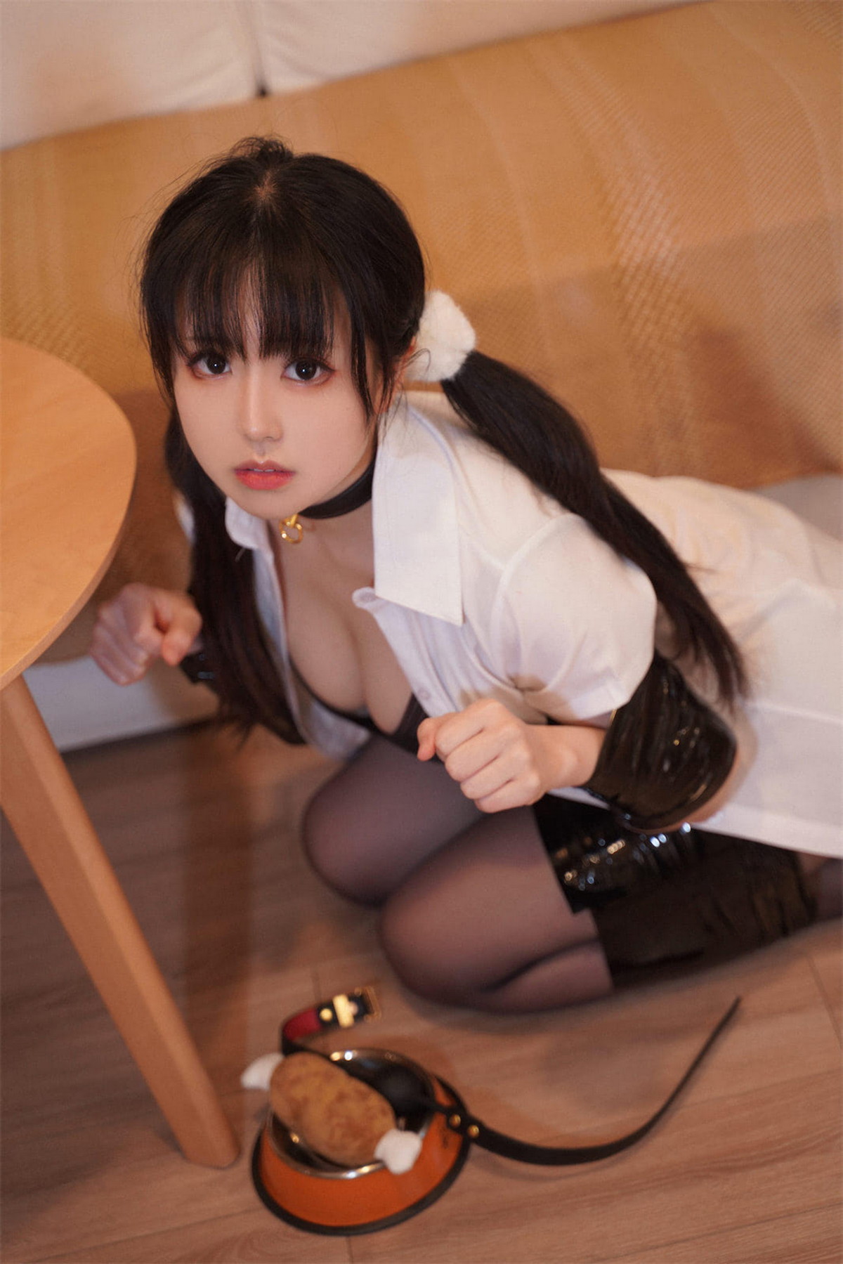 Xgyw.Net_微博美少女虎森森狗狗剧情主题半脱白衬衣露性感黑色内衣秀丰满身材诱惑写真95P