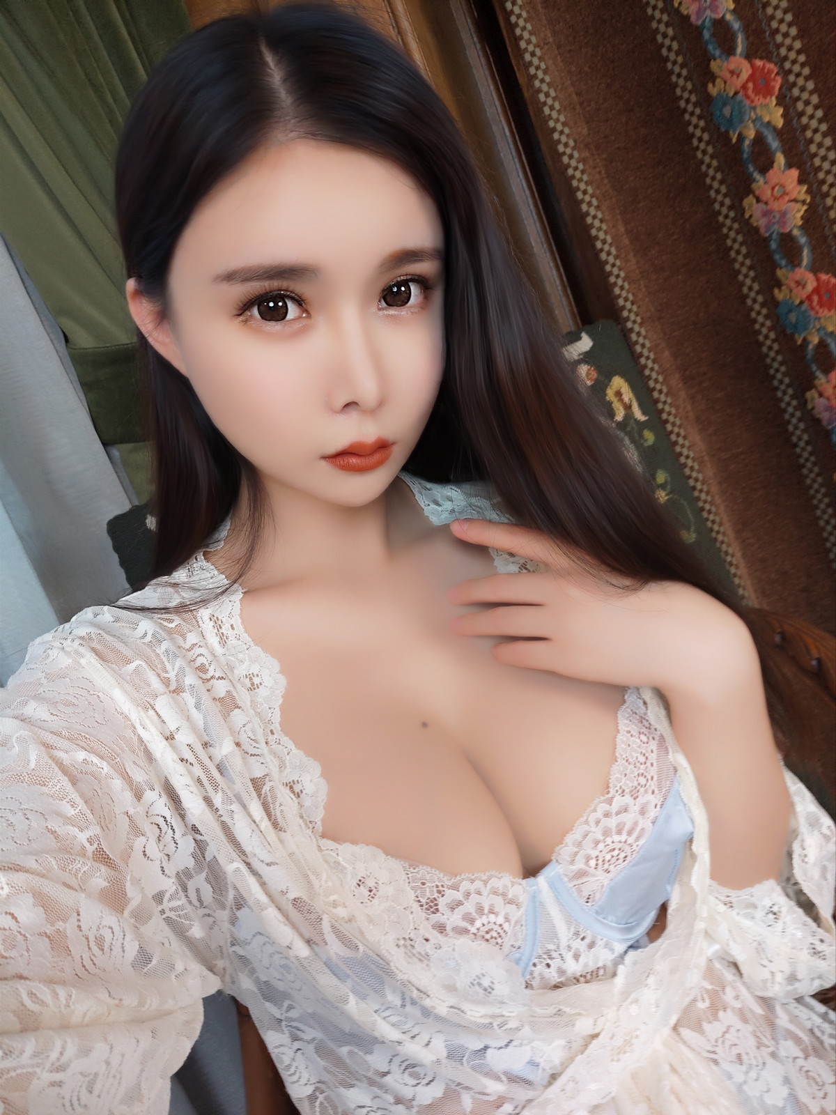 Xgyw.Net_动漫博主亚马逊鲶鱼独居太太主题性感蓝色蕾丝连体内衣秀豪乳翘臀诱惑写真95P