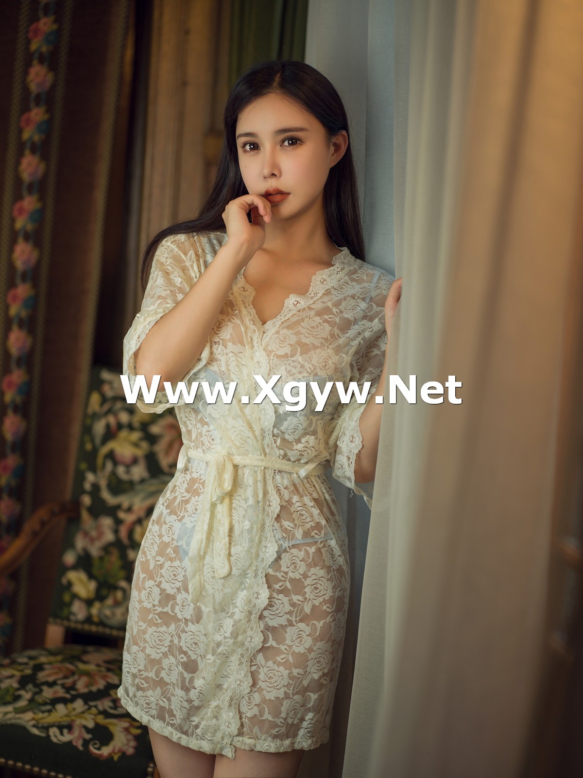Xgyw.Net_动漫博主亚马逊鲶鱼独居太太主题性感蓝色蕾丝连体内衣秀豪乳翘臀诱惑写真95P