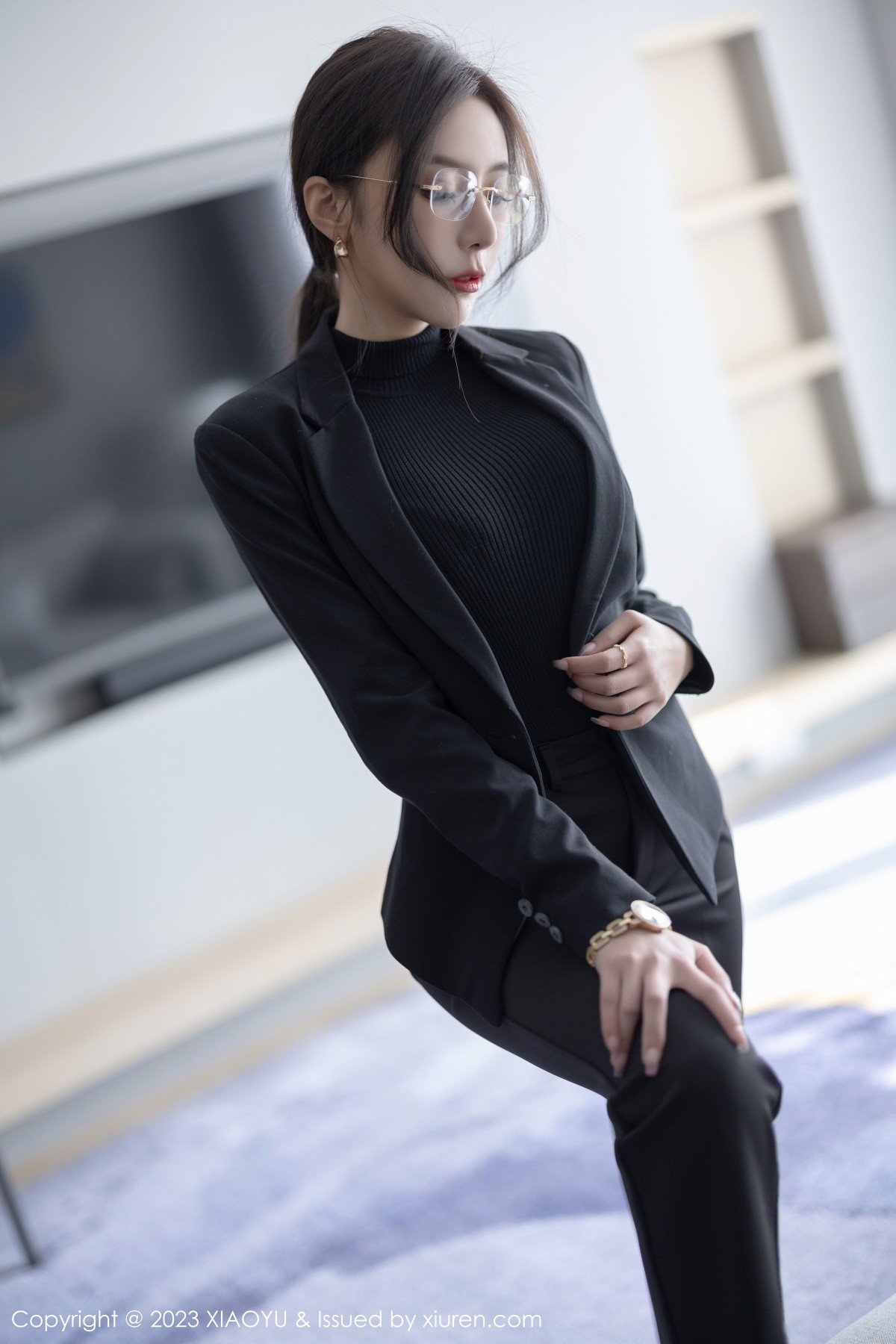 Xgyw.Net_[XiaoYu画语界]Vol.974_女神王馨瑶yanni性感黑色Ol装露黑色蕾丝内衣超薄黑丝诱惑写真93P
