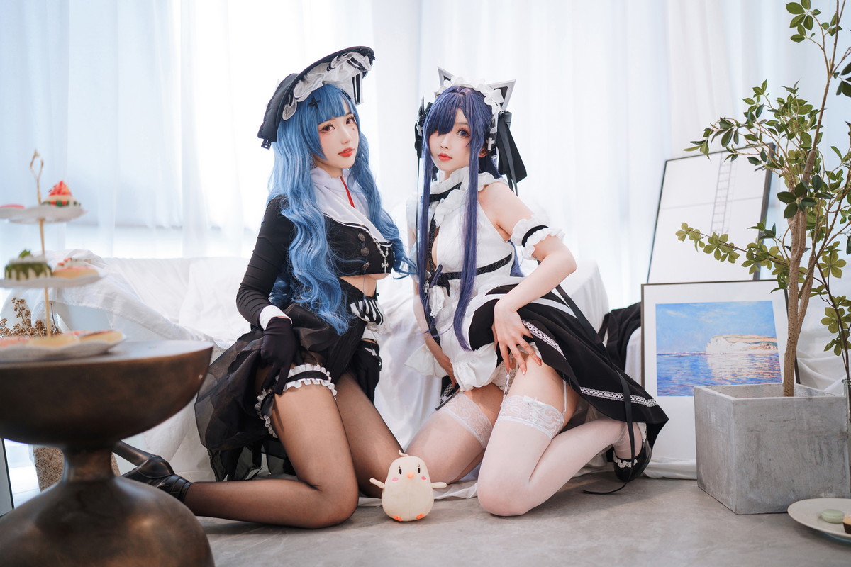 Xgyw.Net_网络美女rioko凉凉子奥古斯特女仆装主题性感白色女仆装配白丝吊袜诱惑写真40P