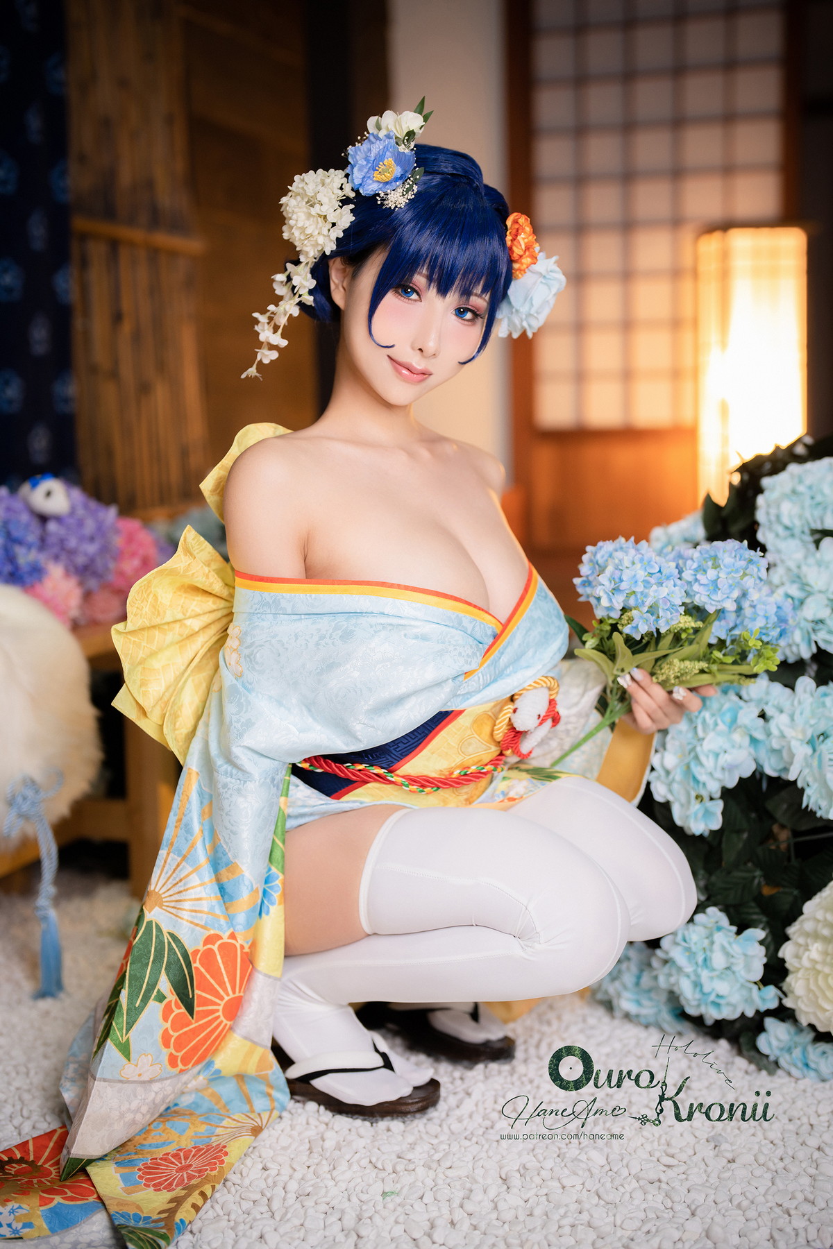 Xgyw.Net_Coser美女雨波_HaneAme-Hololive Kronii主题性感低胸服饰秀完美身材诱惑写真54P
