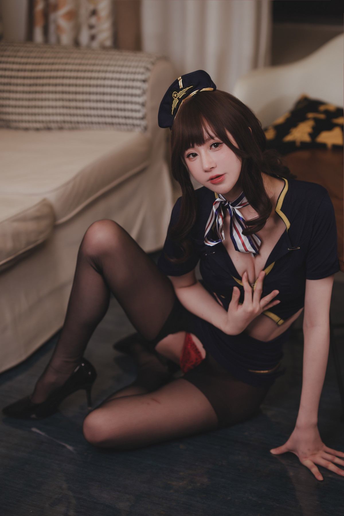 Xgyw.Net_网络美女西园寺南歌空姐主题私房性感空姐制服配开档黑丝秀翘臀美腿诱惑写真52P