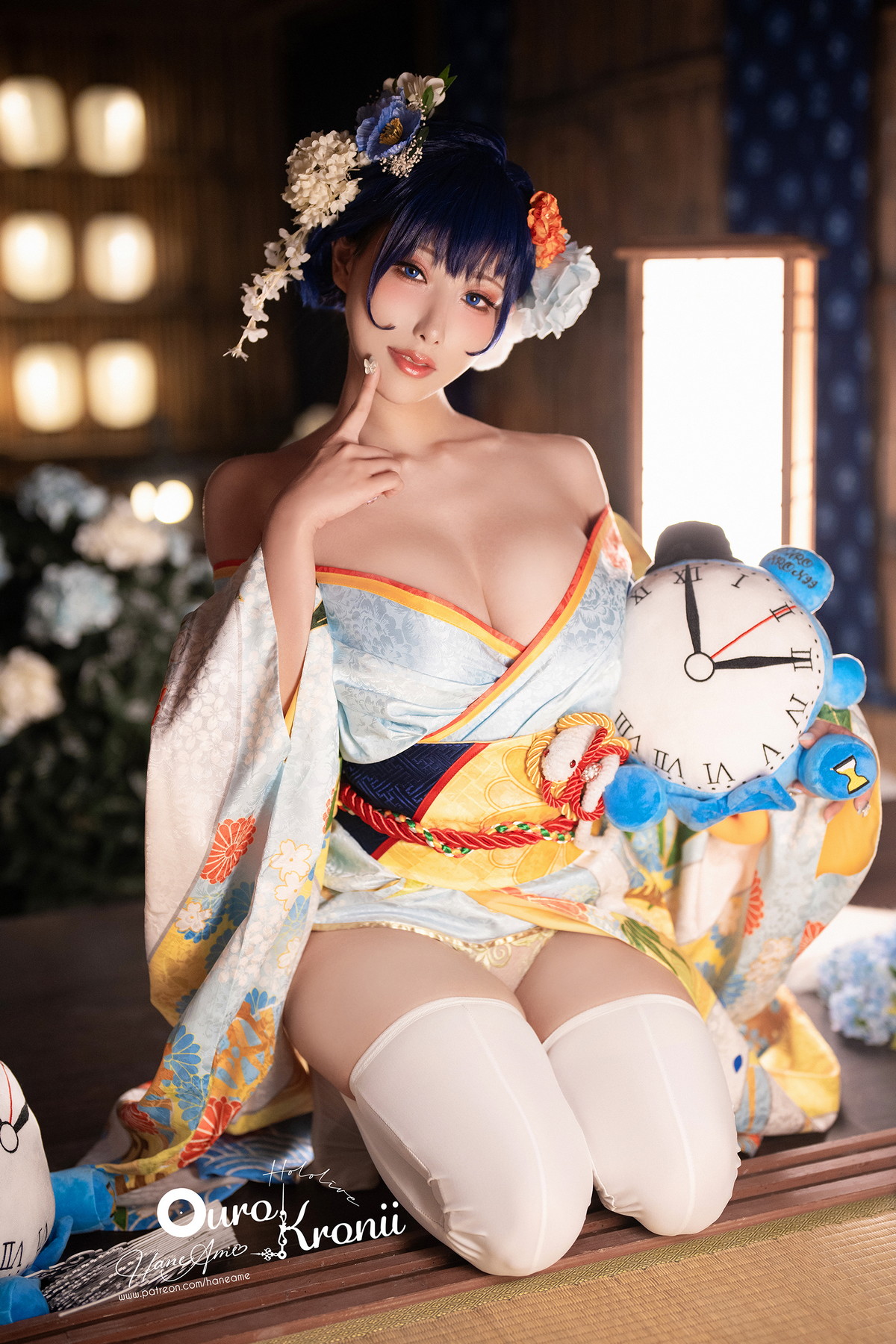 Xgyw.Net_Coser美女雨波_HaneAme-Hololive Kronii主题性感低胸服饰秀完美身材诱惑写真54P