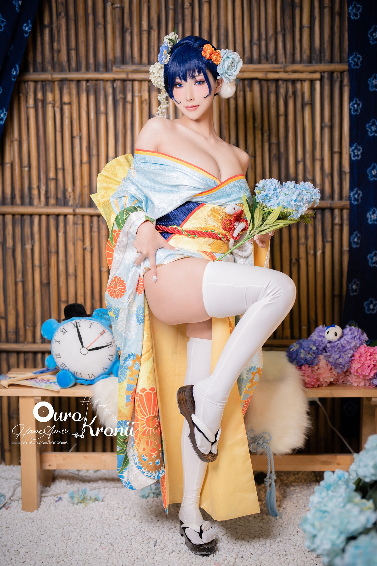 Xgyw.Net_Coser美女雨波_HaneAme-Hololive Kronii主题性感低胸服饰秀完美身材诱惑写真54P