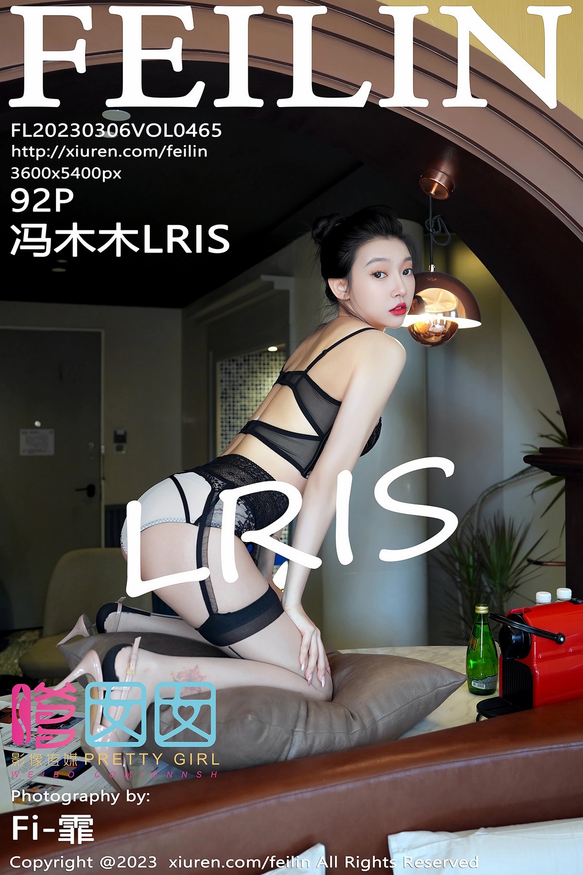 Xgyw.Net_[FeiLin嗲囡囡]VOL.465_女神冯木木LRIS性感黑色情趣内衣配黑丝吊袜秀完美身材诱惑写真92P