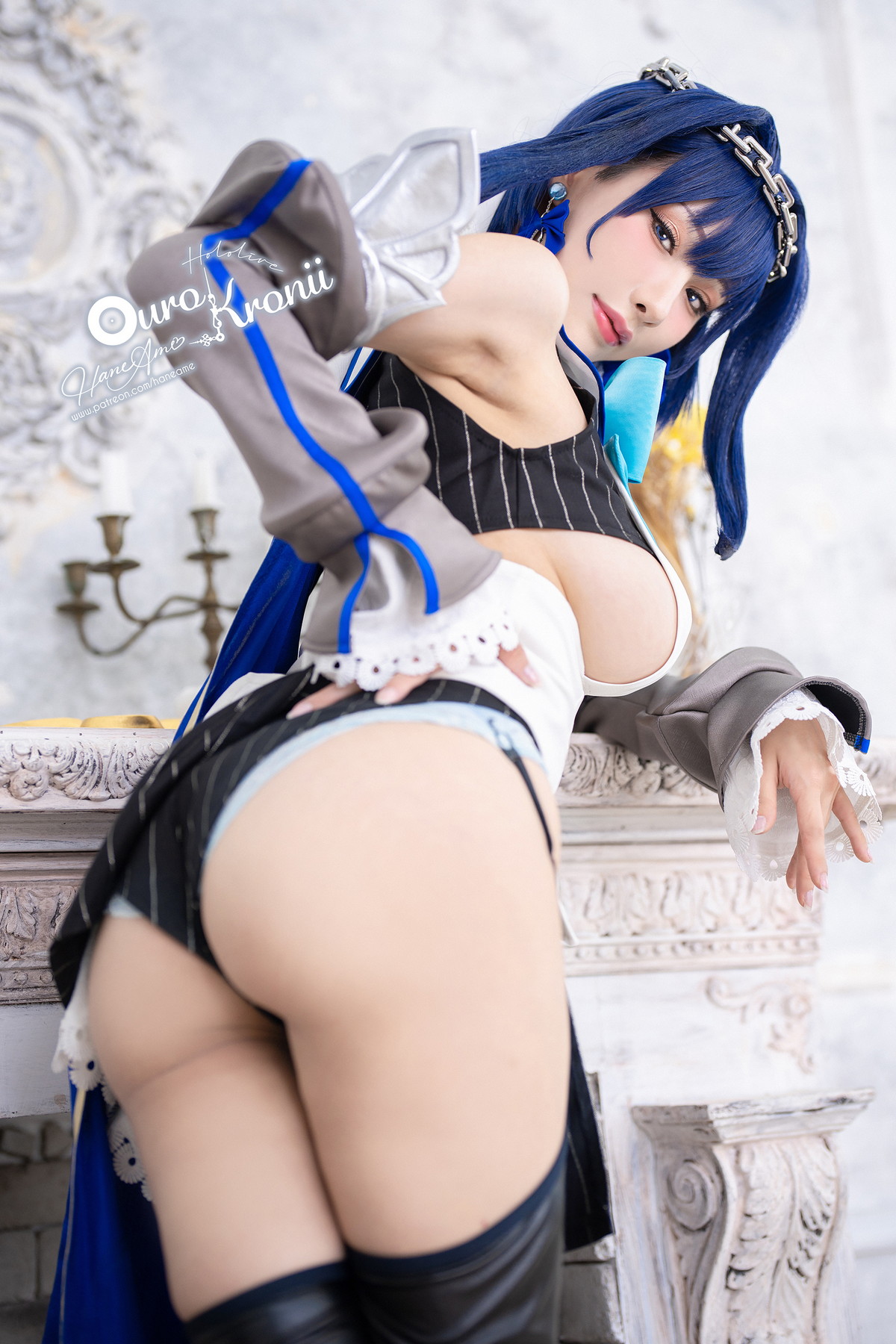 Xgyw.Net_Coser美女雨波_HaneAme-Hololive Kronii主题性感低胸服饰秀完美身材诱惑写真54P