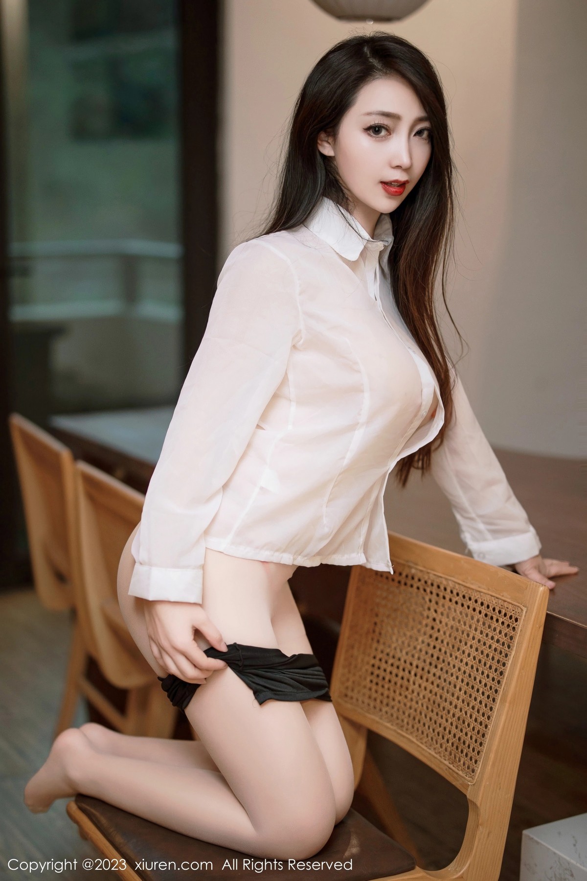 Xgyw.Net_XiuRen第6341期_模特娇喘JC性感薄透白T配黑色短裙露超薄肉丝秀翘臀诱惑写真65P