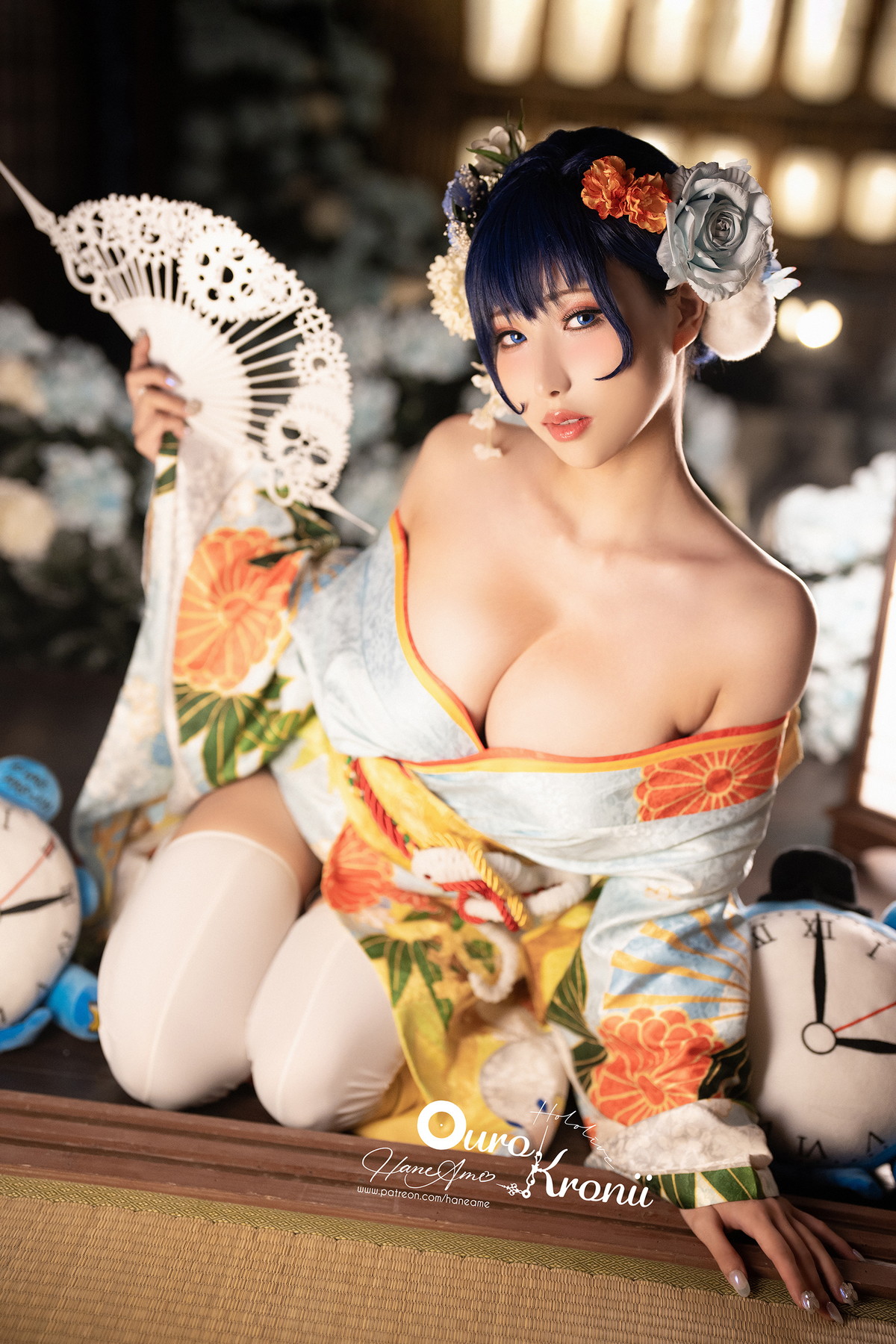 Xgyw.Net_Coser美女雨波_HaneAme-Hololive Kronii主题性感低胸服饰秀完美身材诱惑写真54P