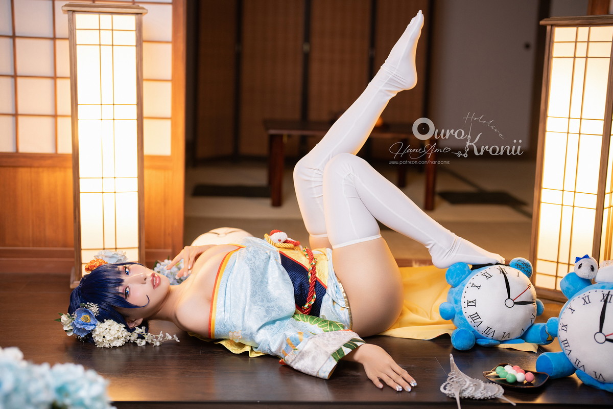 Xgyw.Net_Coser美女雨波_HaneAme-Hololive Kronii主题性感低胸服饰秀完美身材诱惑写真54P