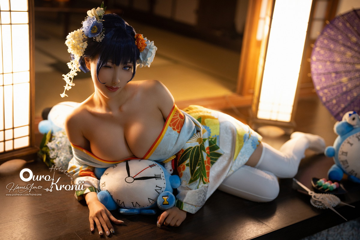 Xgyw.Net_Coser美女雨波_HaneAme-Hololive Kronii主题性感低胸服饰秀完美身材诱惑写真54P