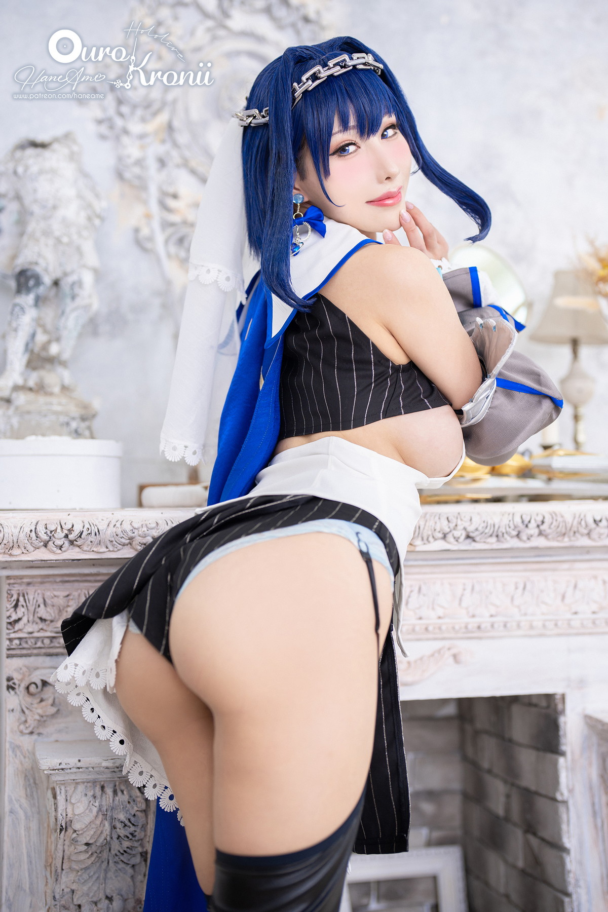Xgyw.Net_Coser美女雨波_HaneAme-Hololive Kronii主题性感低胸服饰秀完美身材诱惑写真54P
