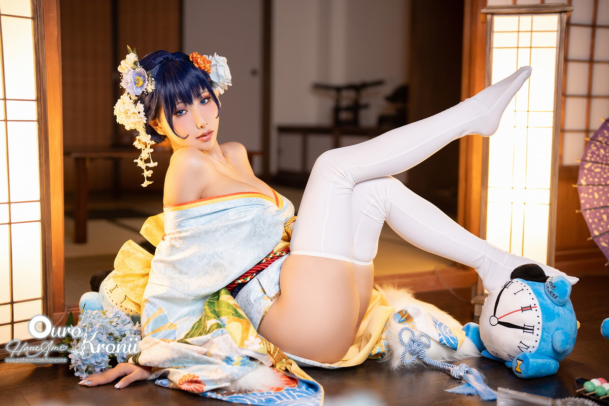 Xgyw.Net_Coser美女雨波_HaneAme-Hololive Kronii主题性感低胸服饰秀完美身材诱惑写真54P