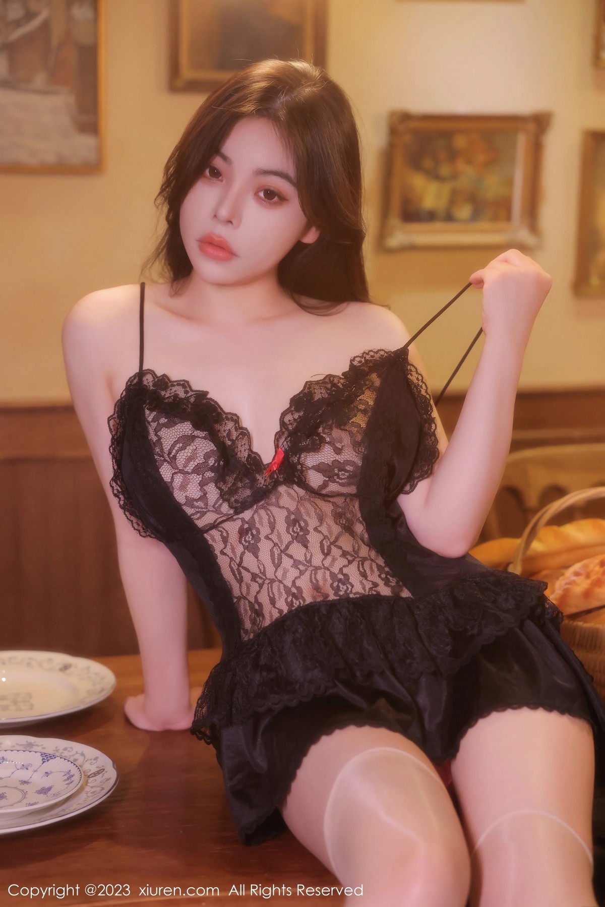 Xgyw.Net_XiuRen第6339期_新人模特Aami喵小狐性感黑色蕾丝情趣睡裙秀完美身材诱惑写真67P