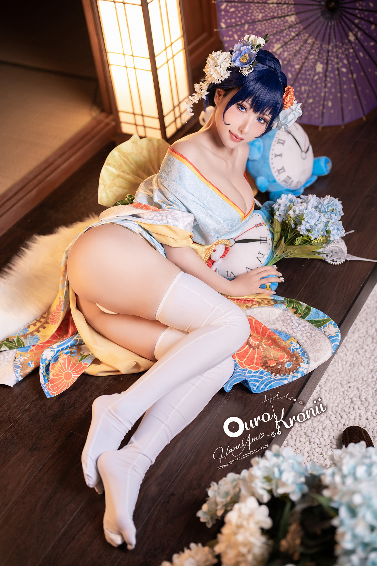 Xgyw.Net_Coser美女雨波_HaneAme-Hololive Kronii主题性感低胸服饰秀完美身材诱惑写真54P