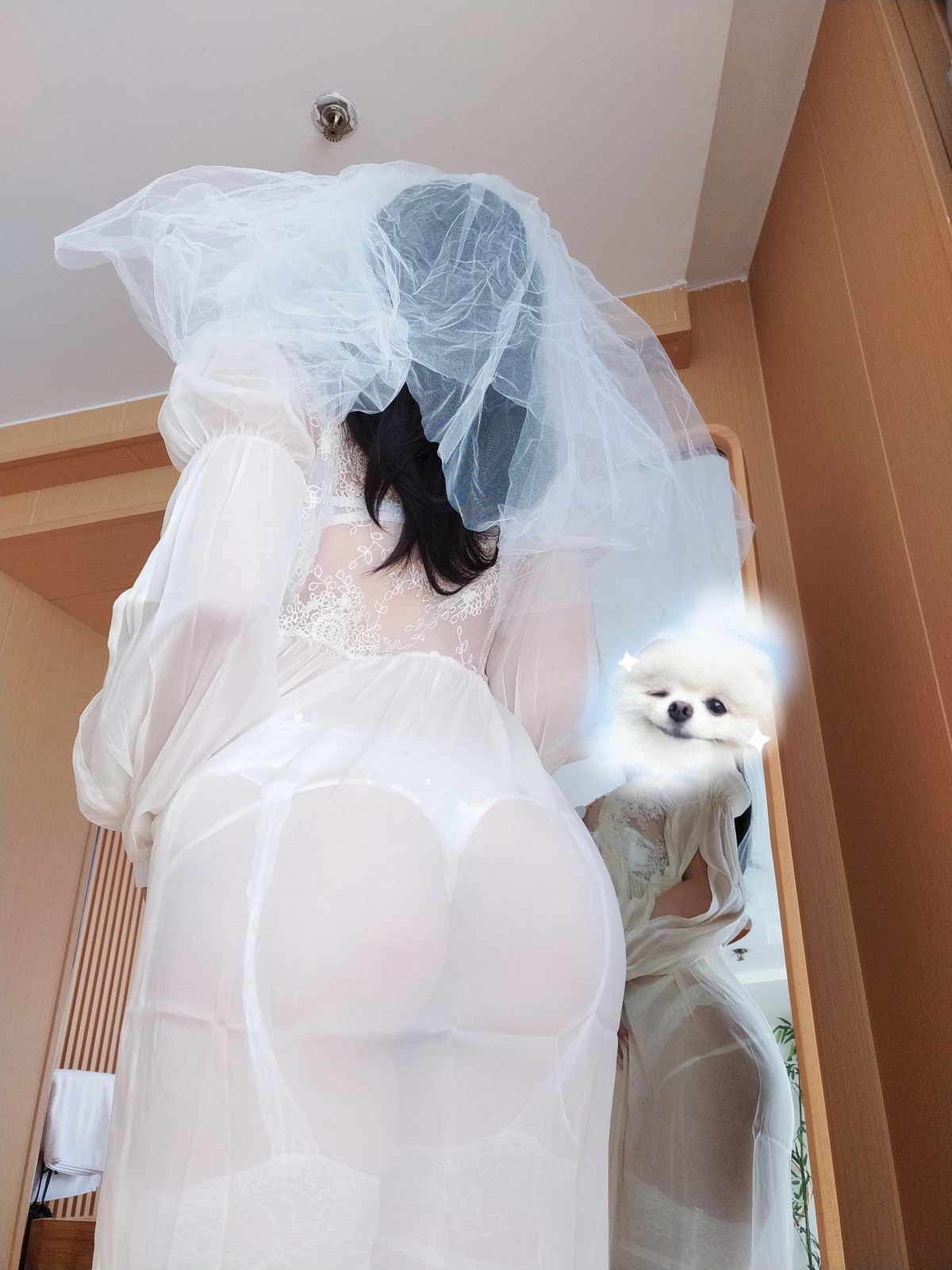 Xgyw.Net_Coser妹子女主K白双子主题性感白色薄纱配蕾丝吊袜露豪乳血滴子遮点诱惑写真75P