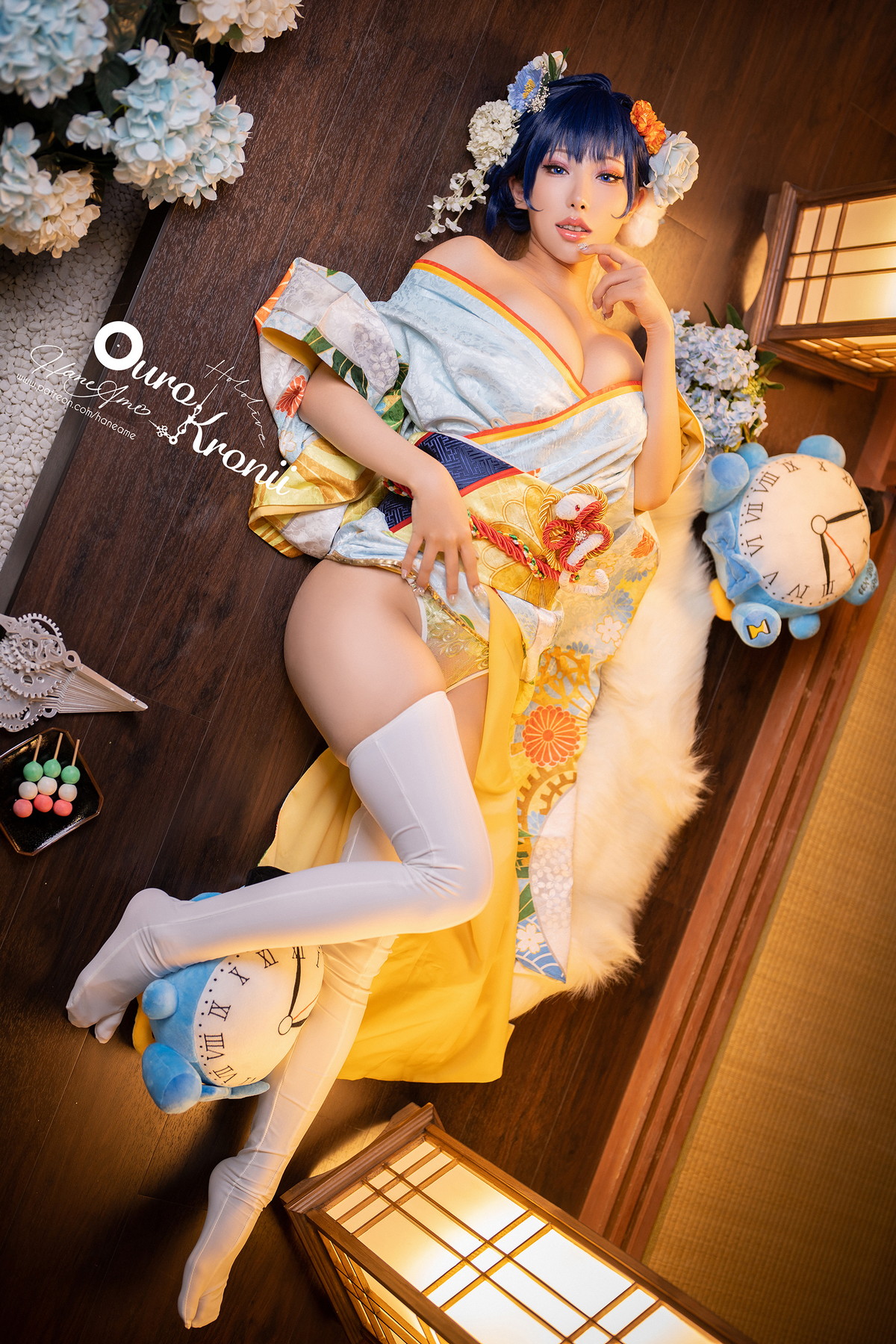 Xgyw.Net_Coser美女雨波_HaneAme-Hololive Kronii主题性感低胸服饰秀完美身材诱惑写真54P