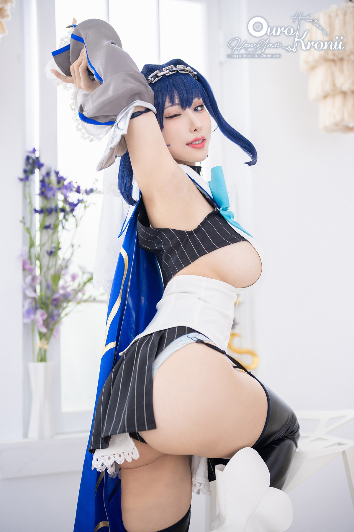 Xgyw.Net_Coser美女雨波_HaneAme-Hololive Kronii主题性感低胸服饰秀完美身材诱惑写真54P