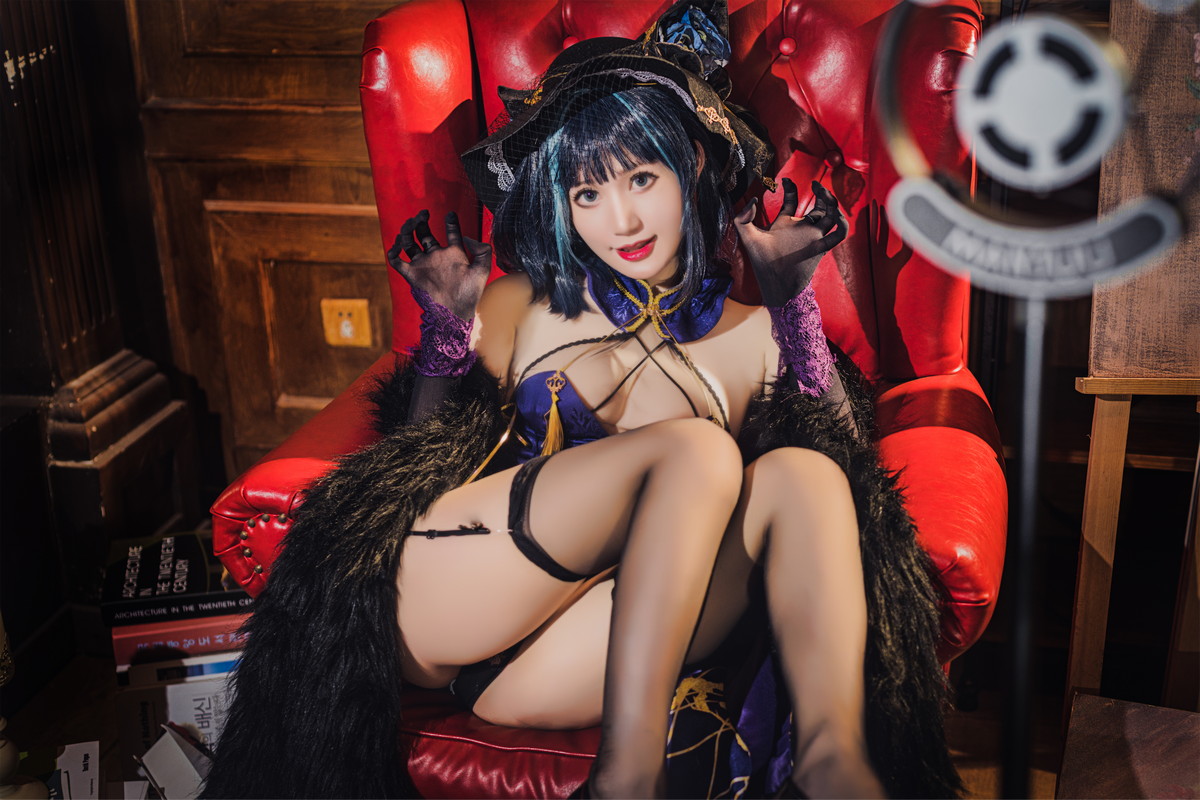 Xgyw.Net_网络美女木之本果花容主题性感蓝色旗袍装 白色情趣内衣秀惹火身材诱惑写真77P