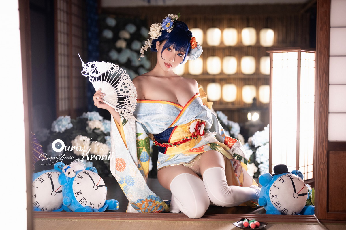 Xgyw.Net_Coser美女雨波_HaneAme-Hololive Kronii主题性感低胸服饰秀完美身材诱惑写真54P
