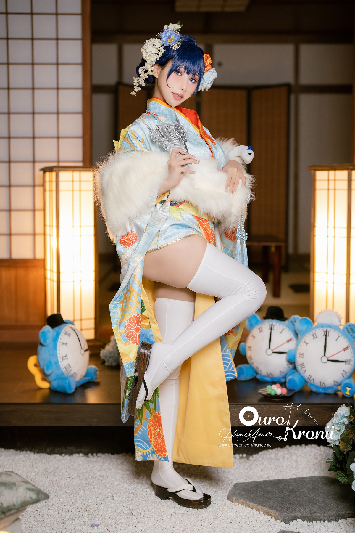 Xgyw.Net_Coser美女雨波_HaneAme-Hololive Kronii主题性感低胸服饰秀完美身材诱惑写真54P