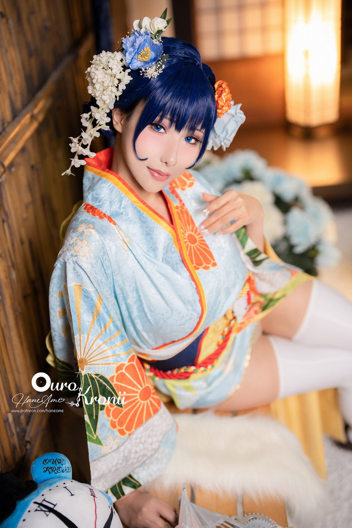 Xgyw.Net_Coser美女雨波_HaneAme-Hololive Kronii主题性感低胸服饰秀完美身材诱惑写真54P