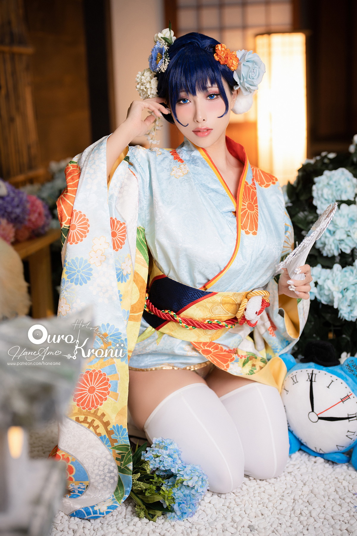 Xgyw.Net_Coser美女雨波_HaneAme-Hololive Kronii主题性感低胸服饰秀完美身材诱惑写真54P