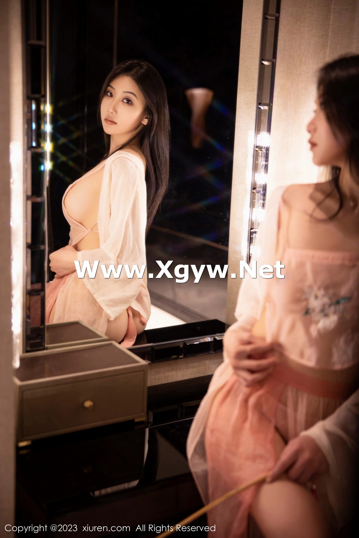 Xgyw.Net_XiuRen第6369期_新人模特李佳芮cherie性感粉色薄透古装服饰秀惹火身材诱惑写真91P