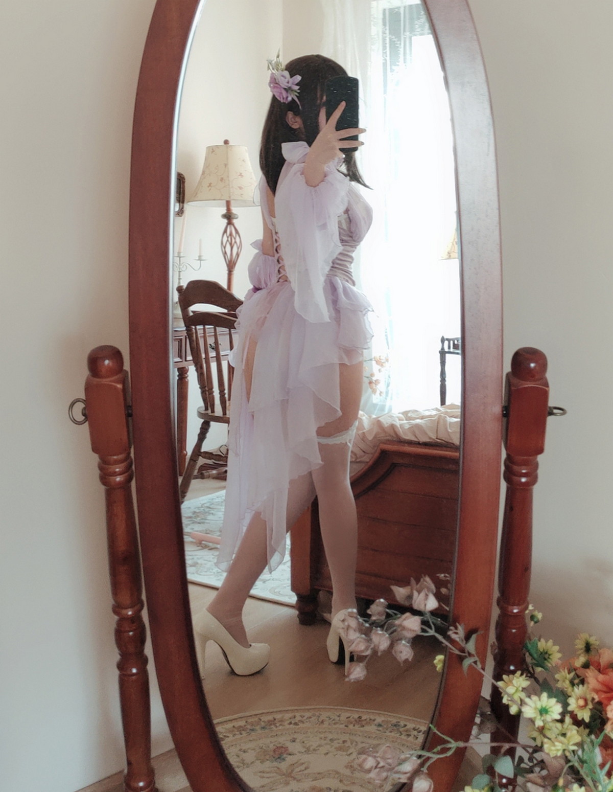 Xgyw.Net_Cosplay美女日奈娇睡美人自拍主题性感薄纱睡裙下白色内衣秀完美身材诱惑写真44P