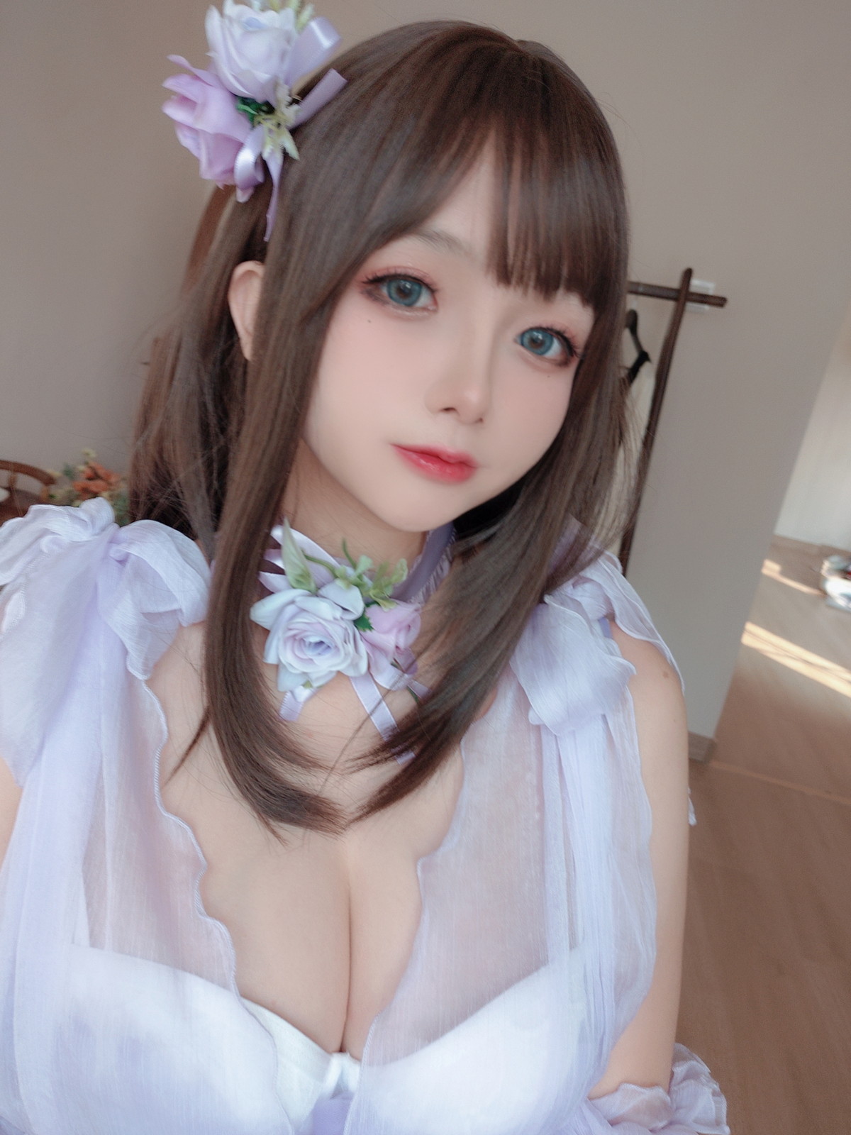 Xgyw.Net_Cosplay美女日奈娇睡美人自拍主题性感薄纱睡裙下白色内衣秀完美身材诱惑写真44P