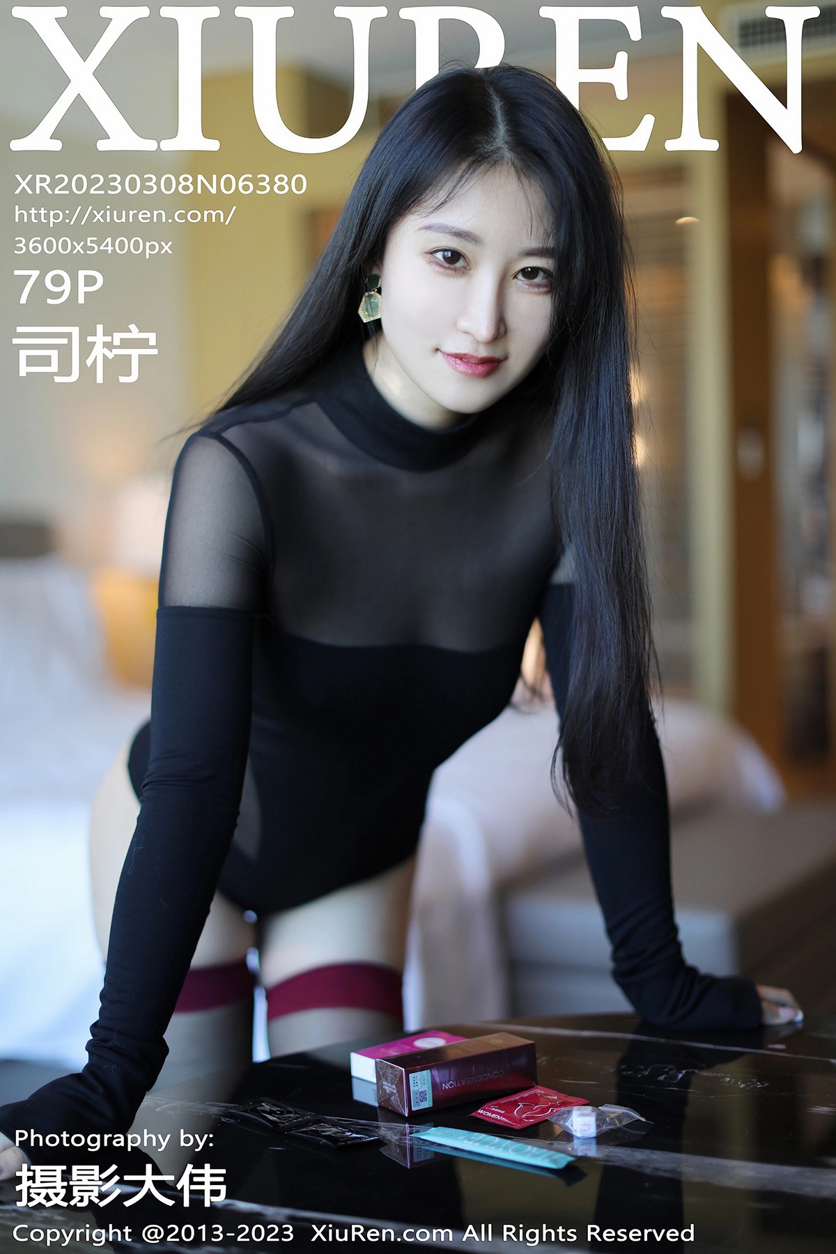 Xgyw.Net_XiuRen第6380期_模特司柠性感黑色轻透高开叉服饰配黑丝袜秀曼妙身姿诱惑写真79P