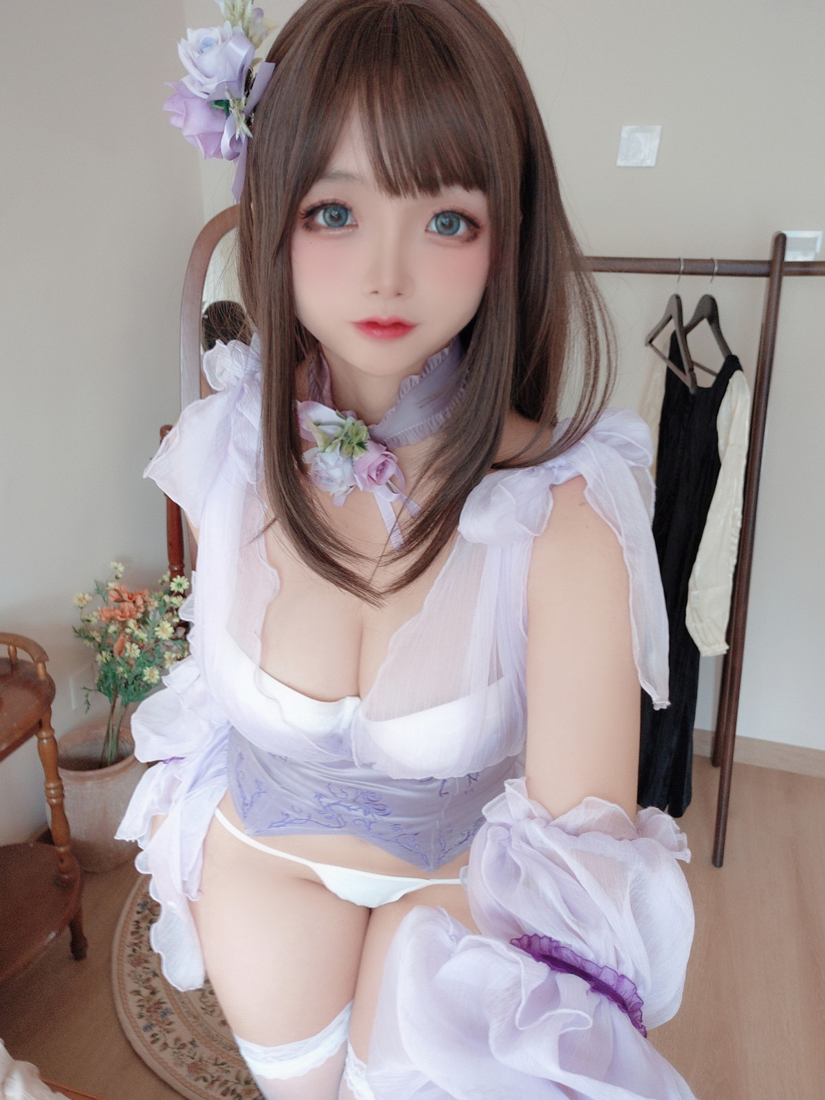 Xgyw.Net_Cosplay美女日奈娇睡美人自拍主题性感薄纱睡裙下白色内衣秀完美身材诱惑写真44P