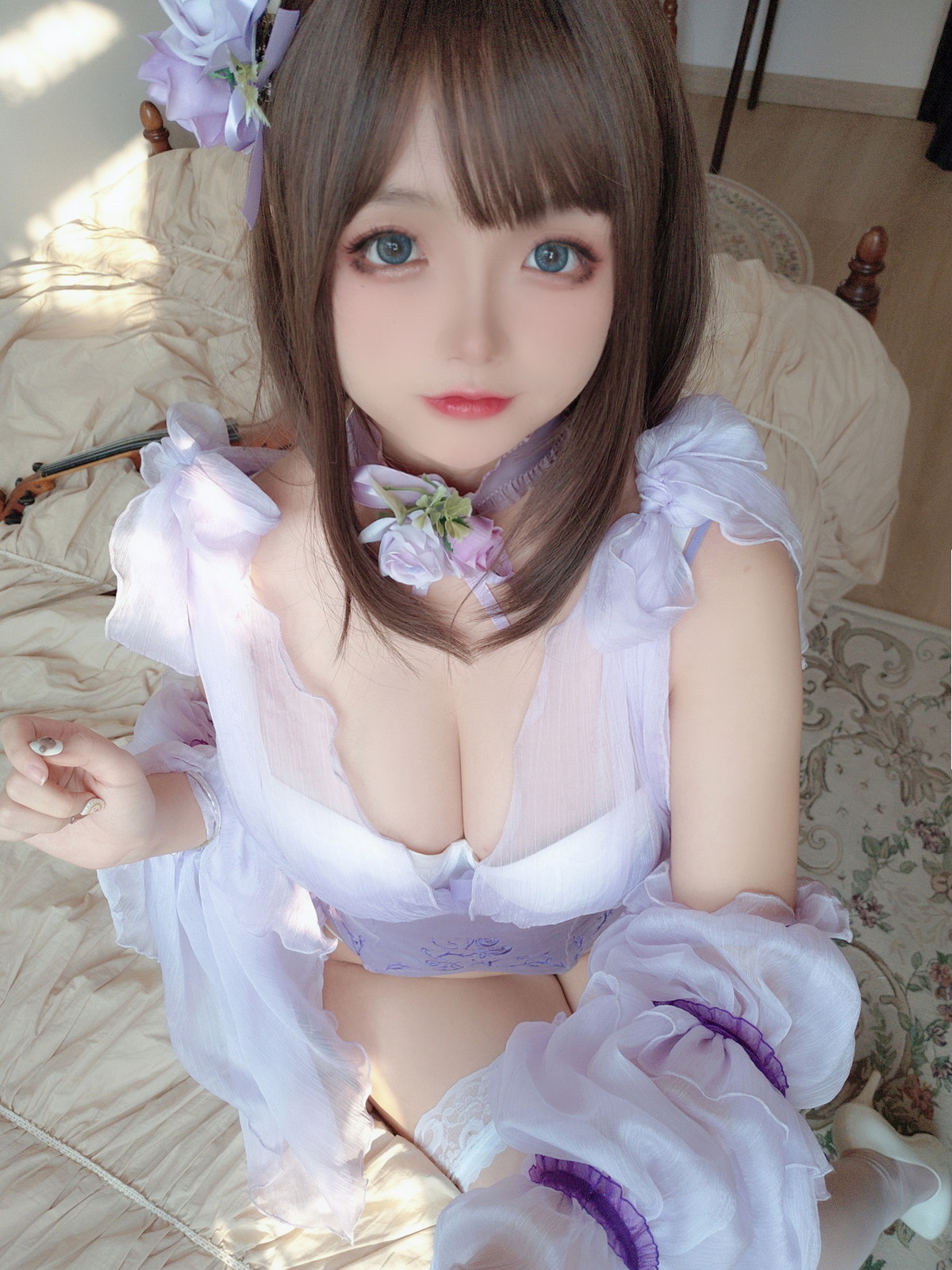 Xgyw.Net_Cosplay美女日奈娇睡美人自拍主题性感薄纱睡裙下白色内衣秀完美身材诱惑写真44P