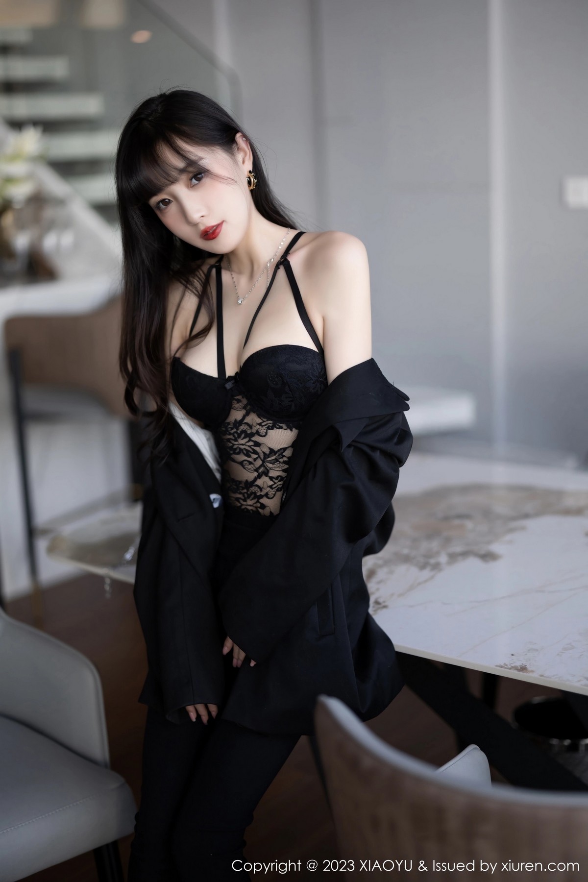 Xgyw.Net_[XiaoYu画语界]Vol.981_模特林星阑性感黑色连体蕾丝内衣配原色丝袜秀曼妙身姿诱惑写真87P