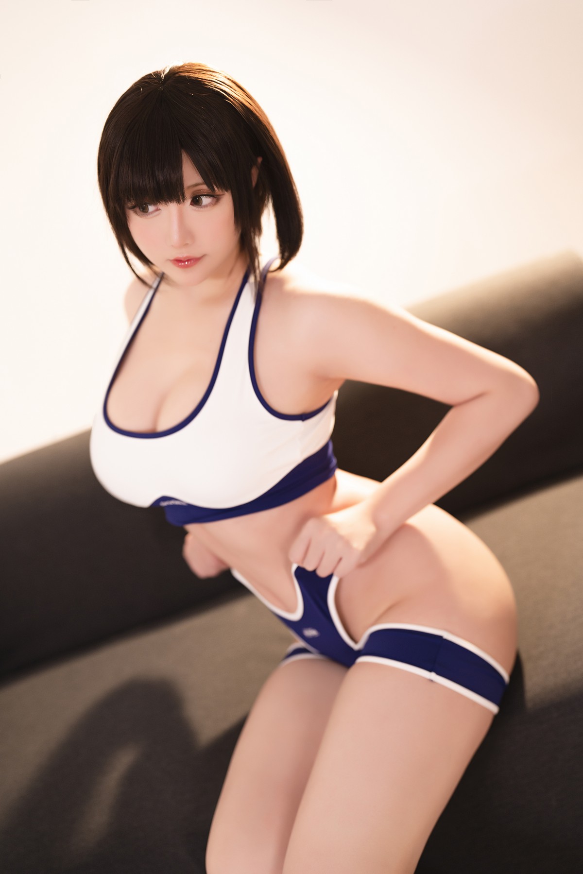 Xgyw.Net_Coser小姐姐星之迟迟体操服妹妹主题性感蓝白紧身运动装秀丰满身材诱惑写真91P