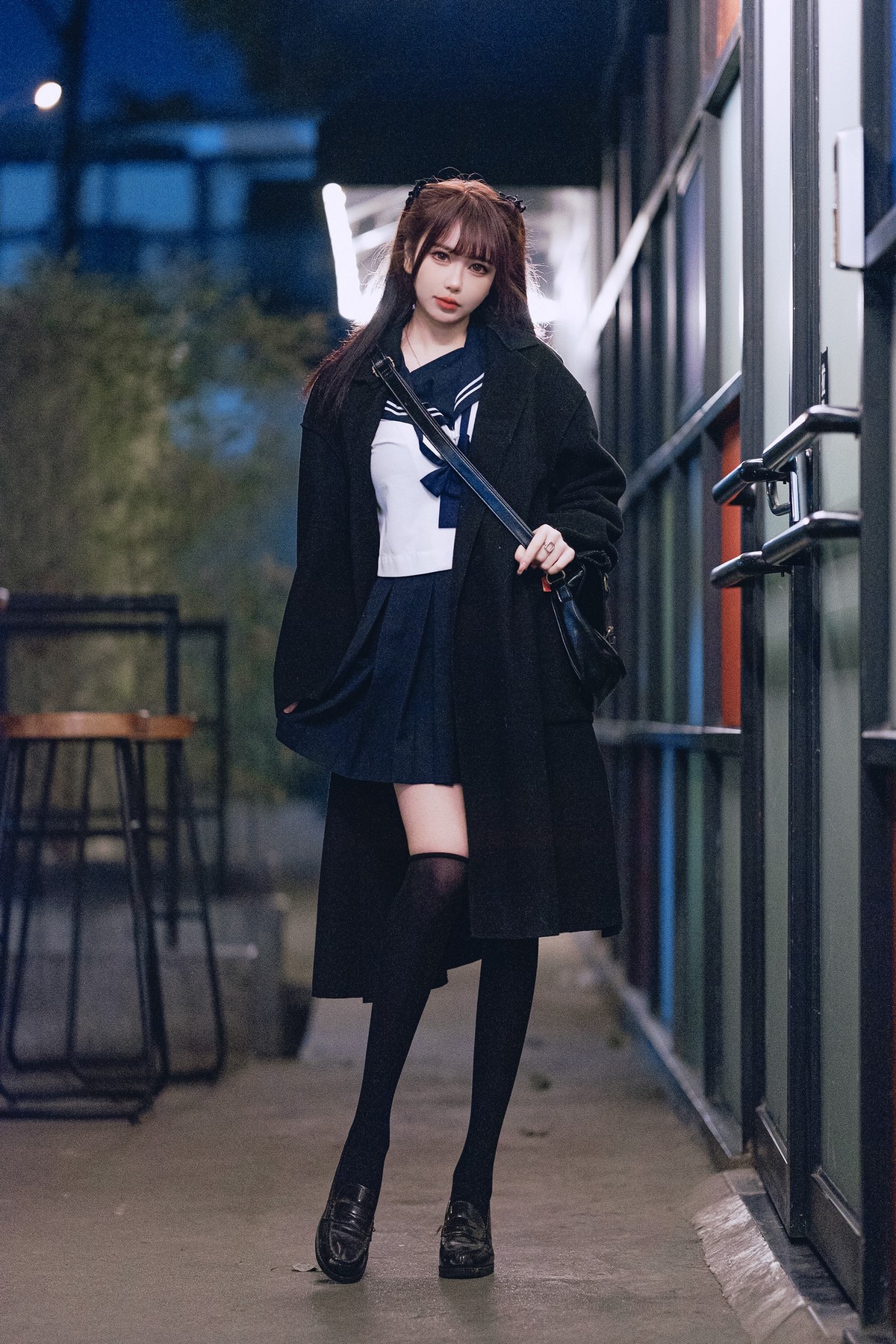 Xgyw.Net_动漫博主Tina很妖孽呀不良JK主题性感JK制服半脱露黑色情趣内衣惹火诱惑写真58P