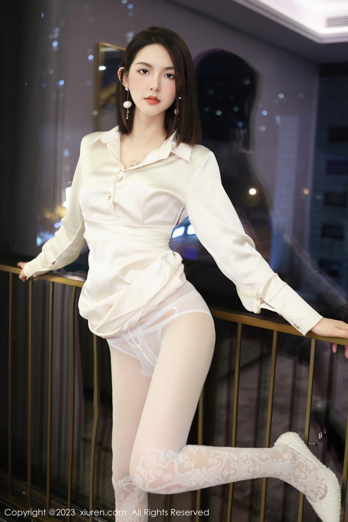 Xgyw.Net_XiuRen第6393期_模特乔一一脱性感米色连衣短裙露白色内衣秀曼妙身姿诱惑写真92P