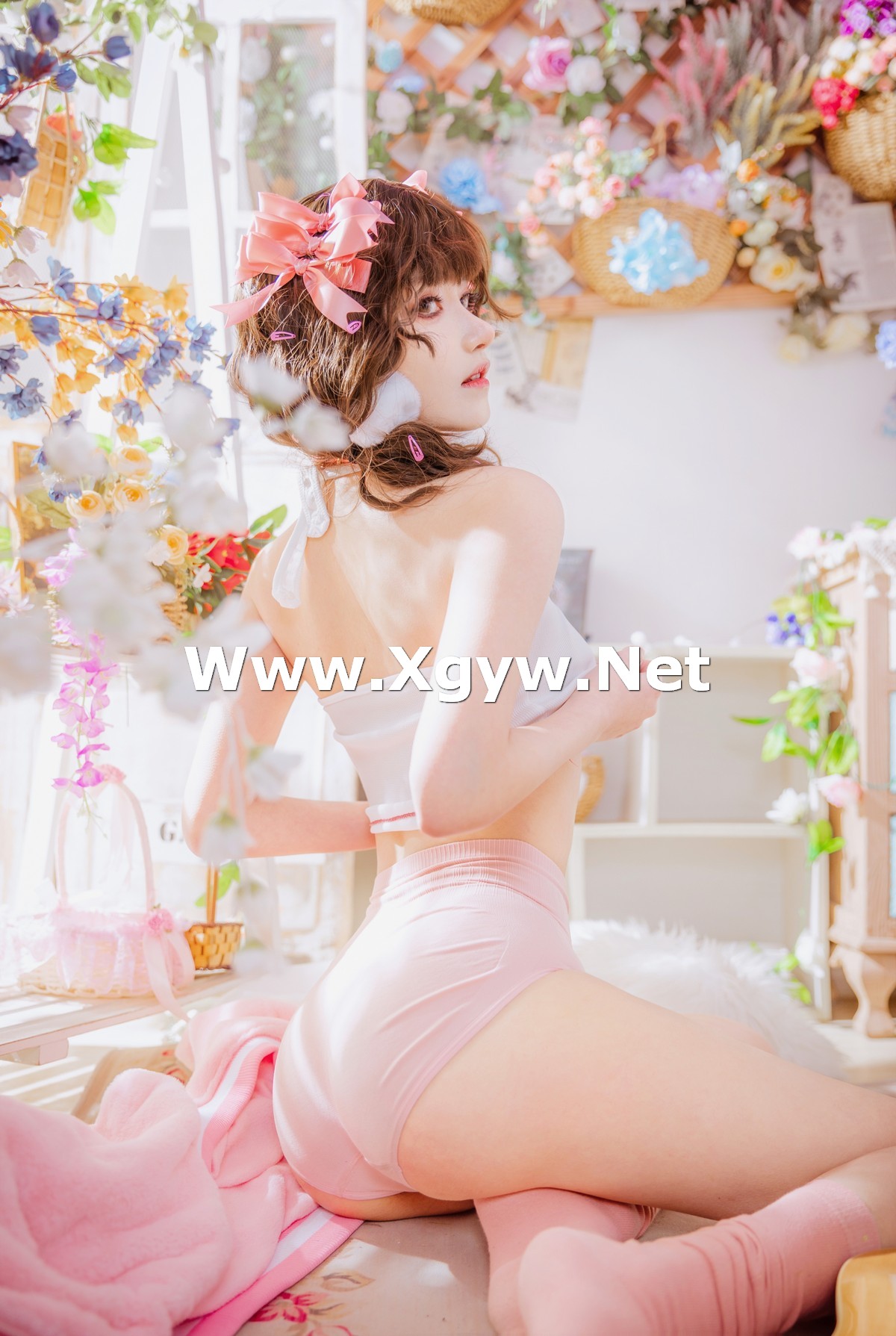 Xgyw.Net_动漫博主南桃Momoko少女吉他与蝴蝶结主题性感红色上衣配红色短裤诱惑写真28P