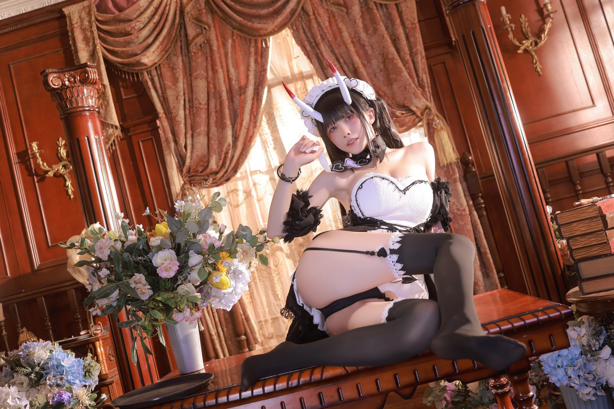 Xgyw.Net_动漫博主水淼Aqua-Noshiro-maid主题私房性感黑白女仆装配黑丝吊袜诱惑写真61P