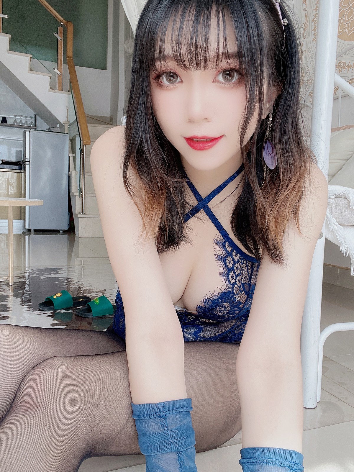 Xgyw.Net_网络美女Leah梓未蓝色妖姬主题私房性感深蓝蕾丝情趣内衣配黑丝惹火诱惑写真74P