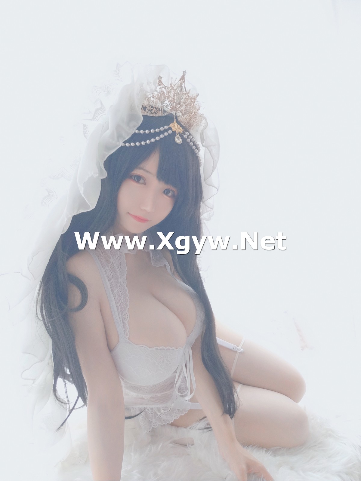Xgyw.Net_动漫博主小仓千代w可爱花嫁主题性感白色蕾丝内衣配白丝吊袜秀傲人豪乳诱惑写真32P